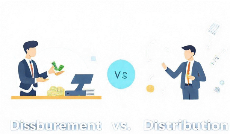 disbursement vs distribution comparison chart
