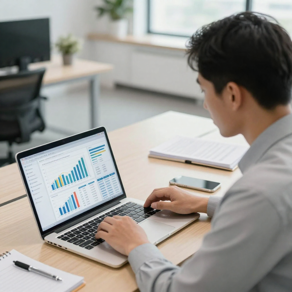 outsourced financial controller managing financial reports and business strategy