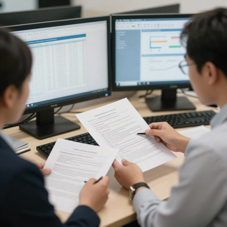 Investigative accounting and litigation support experts analyzing financial records