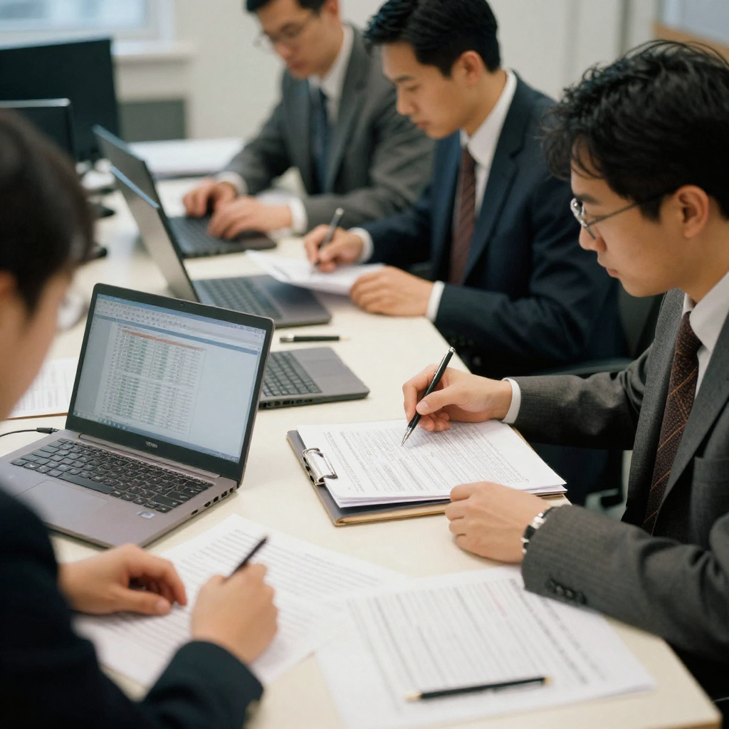 business valuation accountants analyzing financial statements and company performance