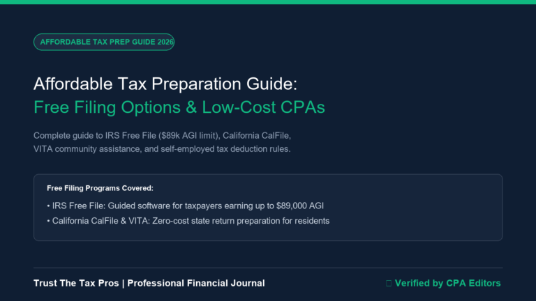 Affordable Tax Preparation Guide: Free Options & Low-Cost CPAs