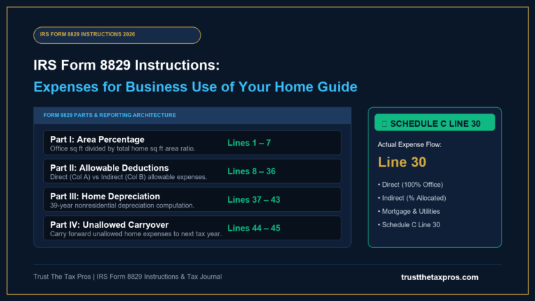 IRS Form 8829 Instructions: Expenses for Business Use of Home 2026