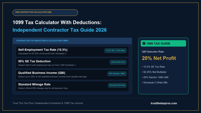 1099 Tax Calculator With Deductions: Contractor Guide 2026
