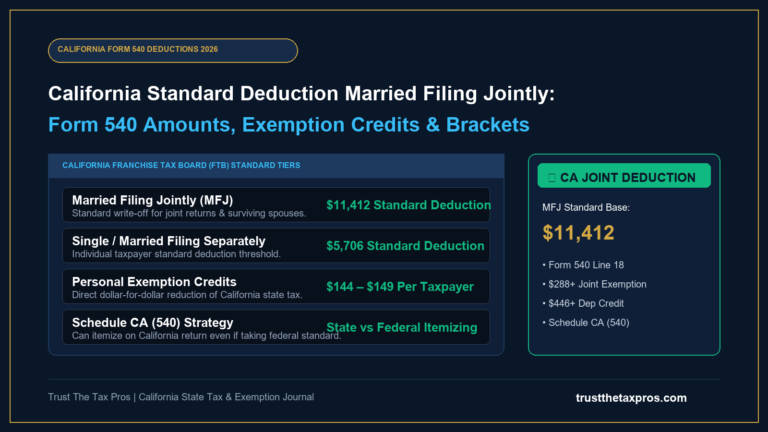 California Standard Deduction Married Filing Jointly: 2026 Guide