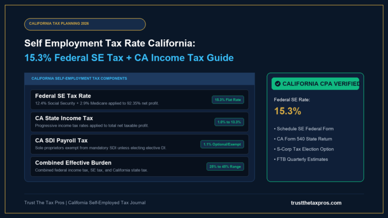 Self Employment Tax Rate California: 15.3% Math & Rules 2026
