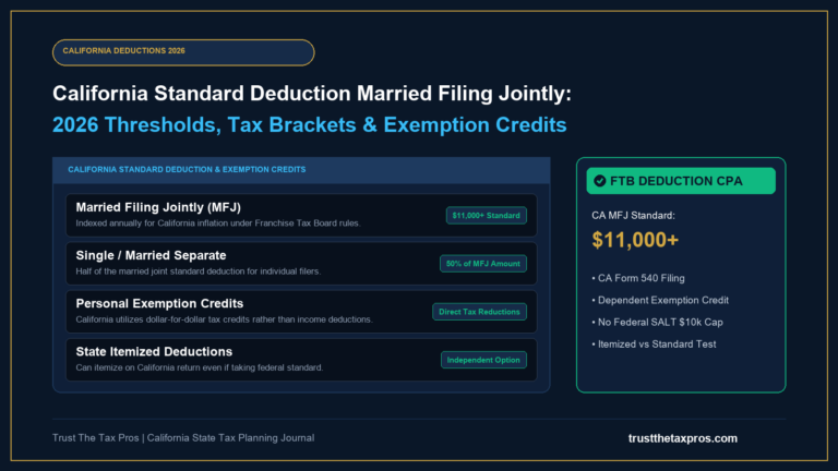 California Standard Deduction Married Filing Jointly: 2026 Guide