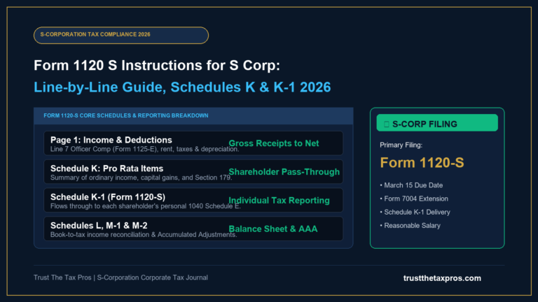 Form 1120 S Instructions for S Corp: Line-by-Line Guide 2026