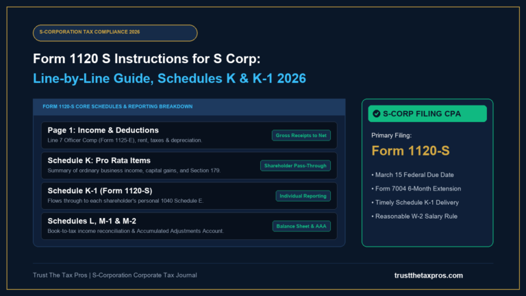 Form 1120 S Instructions for S Corp: Line-by-Line Guide 2026