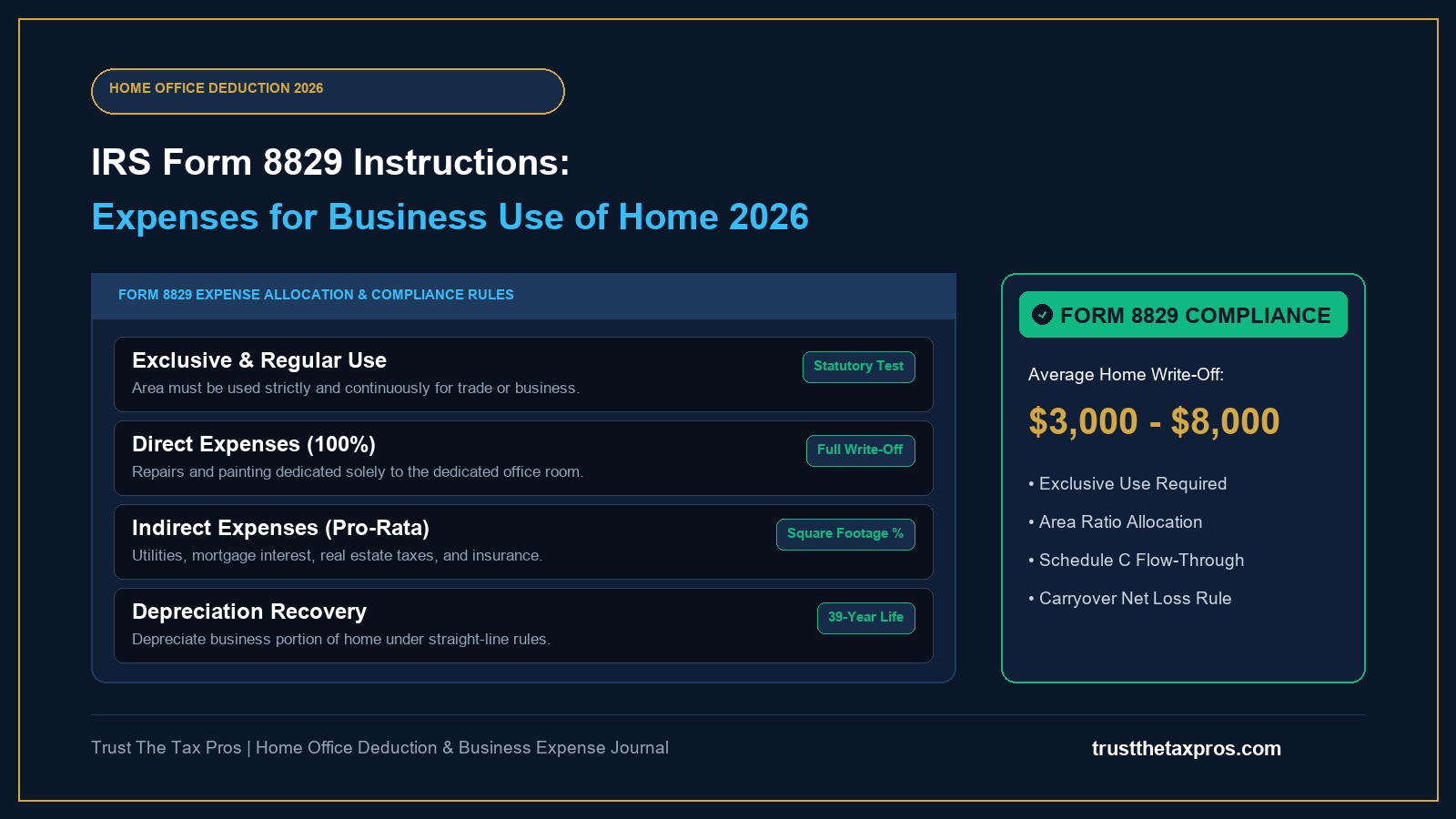 IRS Form 8829 Instructions: Expenses for Business Use of Home 2026