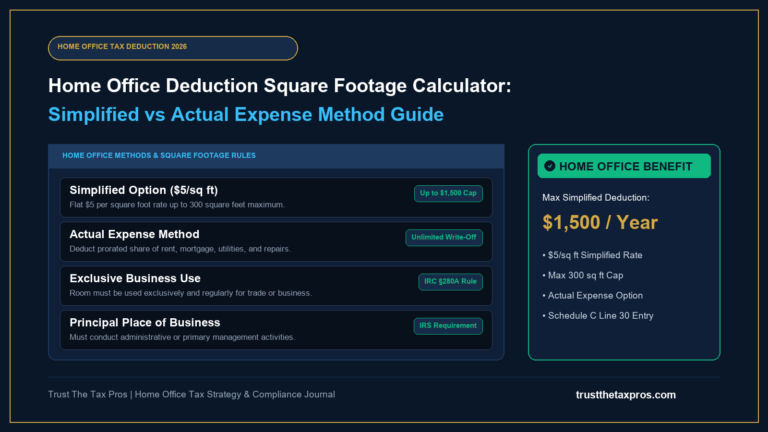 Home Office Deduction Square Footage Calculator: 2026 Guide