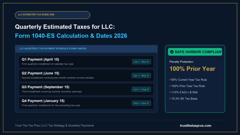Quarterly Estimated Taxes for LLC: Form 1040-ES & Dates 2026