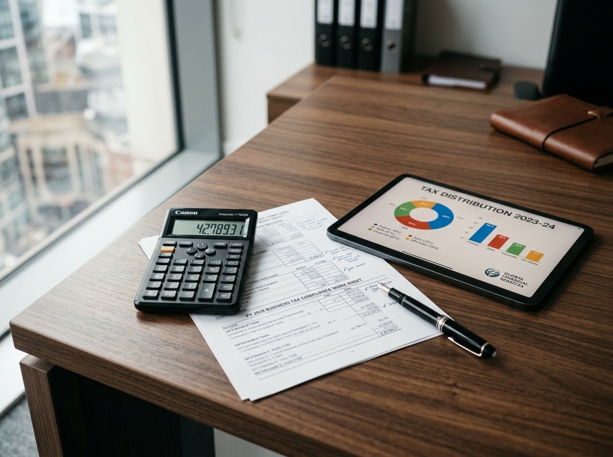 Corporate tax calculator reviewing W-2 wages and Schedule K-1 distributions