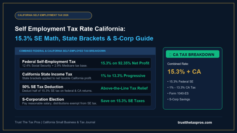 Self Employment Tax Rate California: 15.3% Math & Rules 2026